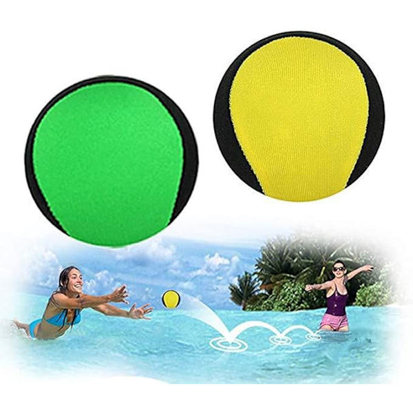 Vattenstudsboll Stressavlastning 2-pack, vattenstudsboll för pool, strand, hav och utomhusaktiviteter (gul+grön 5,5 cm)
