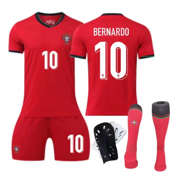 Europæisk Cup-Portugal Hjemmebanetrøje Nr. 7 Ronaldo Børne- og Voksensæt Fodboldtrøje Size 7 socks + protective gear XL