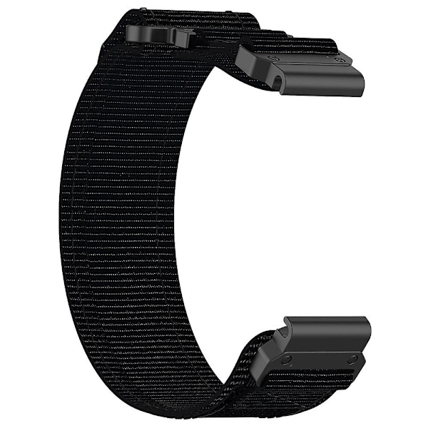 Nylonarmband med självhäftande remsa för Garmin Fenix 7X/7X Pro/Instinct 2X/Quickfit 26mm - Svart Black Garmin Fenix 7X