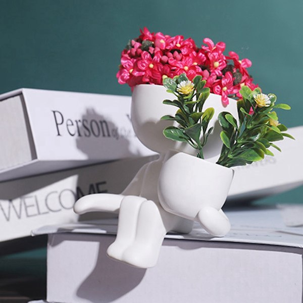 Abstrakte figurer Blomsterpotter Keramik vase SORT AA Sort Black AA