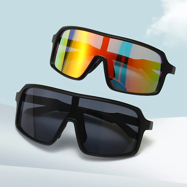 LBAshades 2366 Polariseret Solbriller Mænd Og Kvinder Udendørs Cykling Briller Trendy Farverige Spejl Sport Solbriller Tilpasset Logo Red green sports
