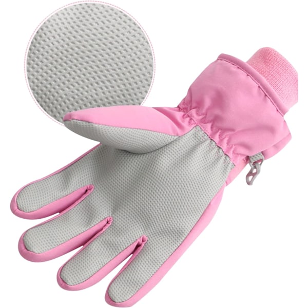 Søte Unicorn-hansker for barn Vanntett Vinter Skihansker Fleecefôret Snøvotter Varme Termiske votter for 3-9 Gutter Jenter Rosa Pink S