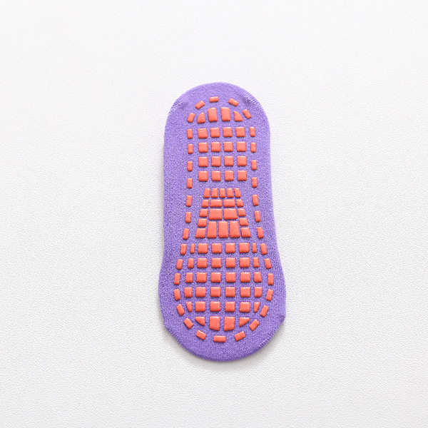 2 Par Barn & Vuxen Bomullsstrumpor Halkfria Andningsbara Silikon Yoga Anti-skid Fitness Lila Purple Adults