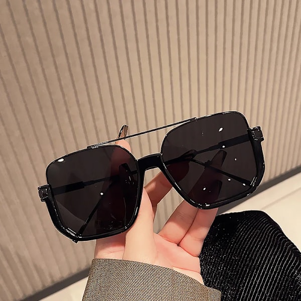 Fashion Custom plastic Luxury Vintage Solbriller 2024 Square Metal Half Rimless Solbriller Dobbelt Bro Uregelmæssige Solbriller C6 Fashion