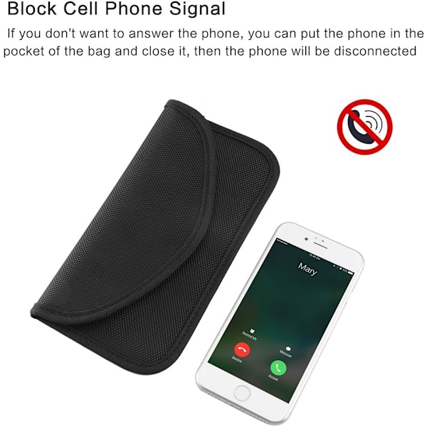 Signalblockerpåse, [2-pack] GPS RFID Faraday-påse Skyddande bur Plånbok Telefonfodral för mobiltelefonens integritetsskydd och bilnyckel FOB