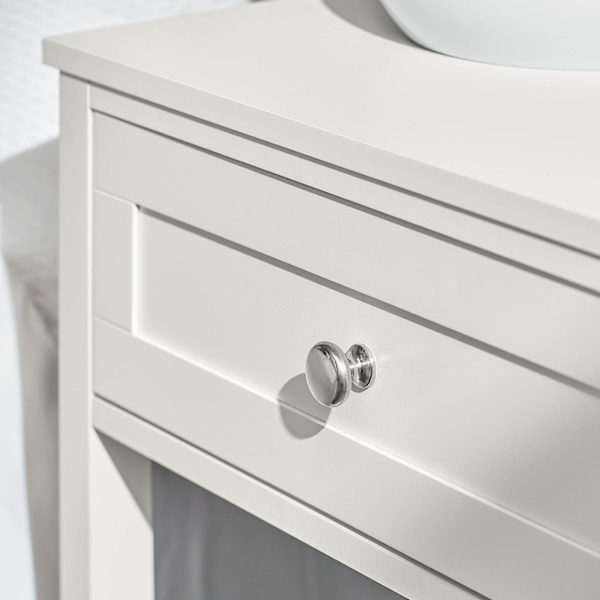SoBuy Natbord Sengebord, Sofabord, Reliefbord, FBT46-W White