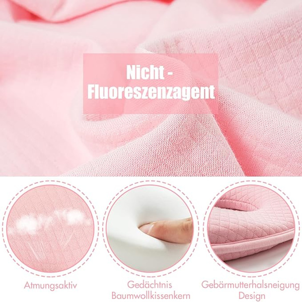 Babykudde sidostöd kudde baby baby kudde anti-platt huvud baby kudde huvuddeformation 101% bomull, baby huvudkudde minnesskum - gul yellow