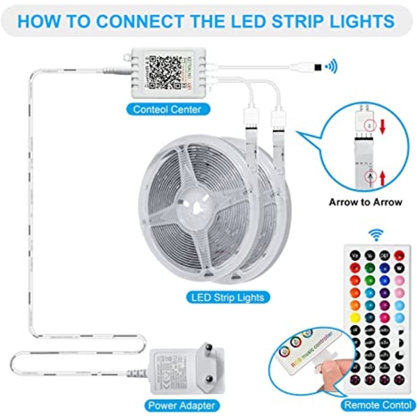 LED-stripe 40 m, PSTAR Bluetooth LED-stripe RGB 24 V