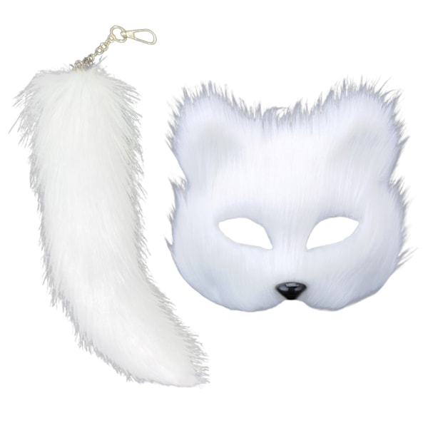 Tekokarva Ketun Hännän Kissamaskit Therian Maskit ja Hännät Halloween-asuja Juhliin Grey 0.12