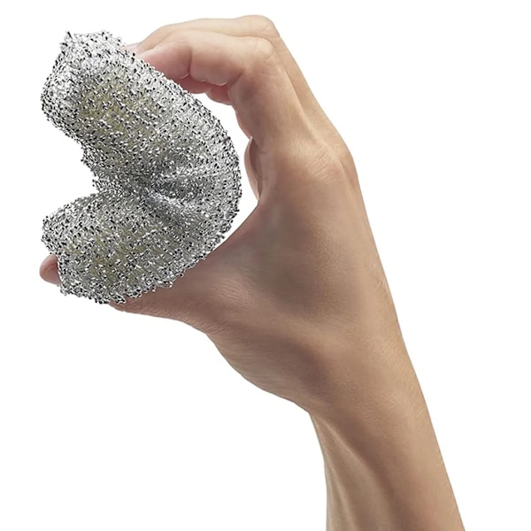 Silverglans Kudde 4-pack Diskborste Svamp Scourge Lurex Svamp Perfekt för beläggning av kastruller, grytor, keramiska spisar