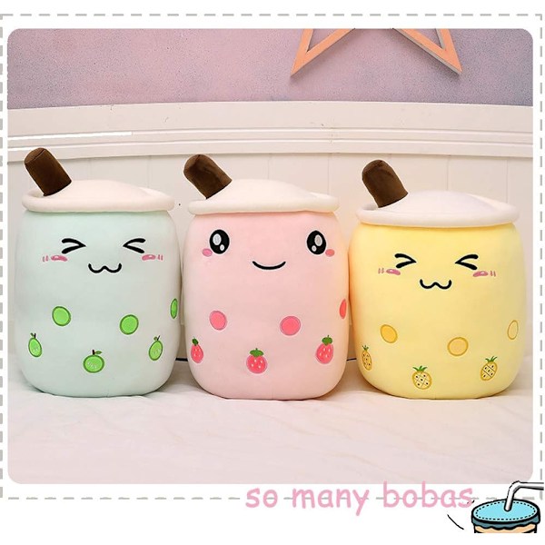 Søt Tegneserie Boba Melkete Plush Dukke, Giant Boba Bubble Plush Stuffet Teekopp Pute Gaveleker - Kaffe Coffee 24cm