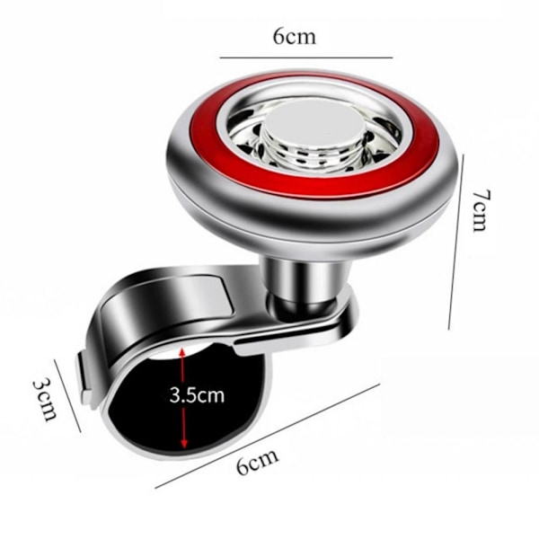 Rattkule i rustfritt stål for bilratt - Rød Ed
