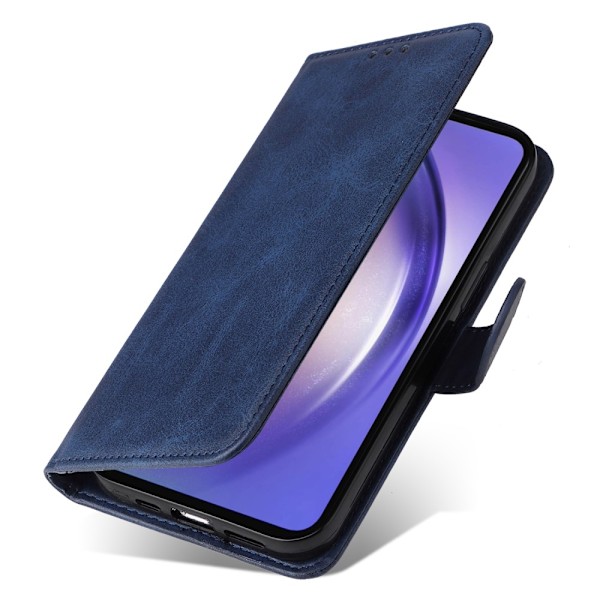 SKALO Samsung A55 5G PU Læder Wallet Case - Flere Farver Blå(FQ) Blue Blue