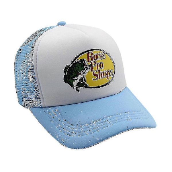 Bass Pro Shop Outdoor Hat Trucker Mesh Cap - Herre & Dame, One Size Fits All, Snapback Lukning - Perfekt til Jagt & Fiskeri Light blue