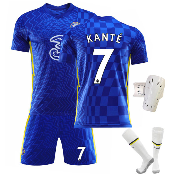 21-22 Ny Chelsea Hjemmebane Nr. 9 Lukaku Nr. 10 Pulisic Trøjesæt Gratis Tryk Numre Med Strømper Size 10 with socks 26#