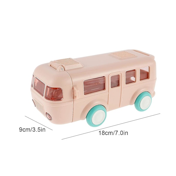 Bærbar vannkopp i bussform, bilhalm-vannkopp, bussvannflaske Kawaii bilhalm-vannkopp Pink