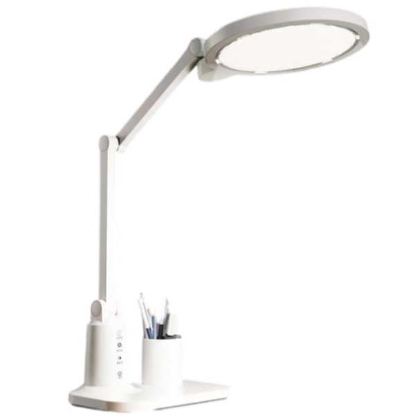 Cirkulär LED smart skrivbordslampa med ögonskydd, hopfällbar sänglampa för sovsal, timerlampa