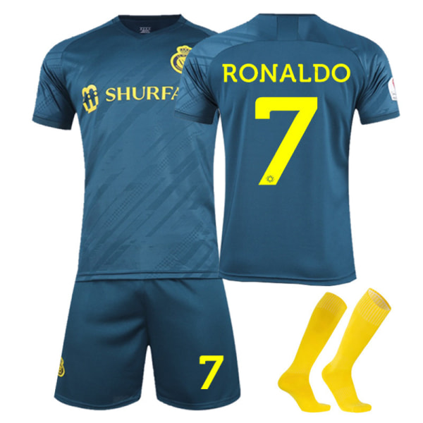 22-23 Riyadh Victory Away No. 7 Ronaldo Voksen Børns Fodboldtrøje Sportswear Sæt Specielt Tilbud Riyadh away game No. 7, with socks XL#