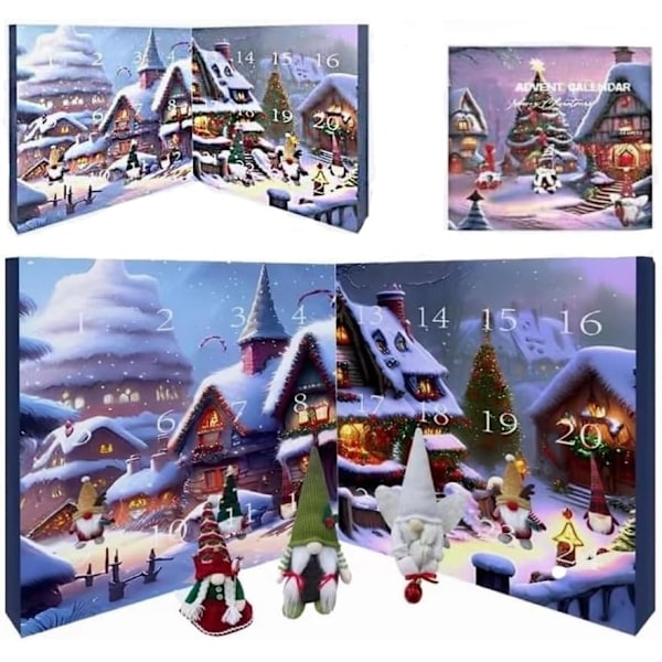 2024 Christmas Gnome Advent Calendar, Christmas Advent Calendar 2024, 24 Day Christmas Advent Calendar with Collectible Gnome Dolls