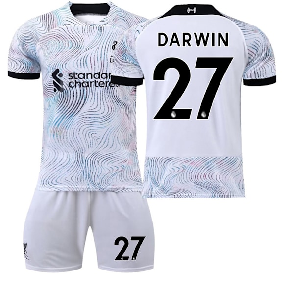 22-23 ny bortatröja all white korrekt version nr 11 Salah 27 Nunez 23 Diaz fotbollströja 2223 Away No. 27 #24