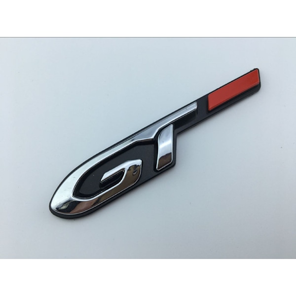 1st GT Silver Svart Röd Metall Emblem för Peugeot 2008 3008 208 308 5008 508 108 RCZ