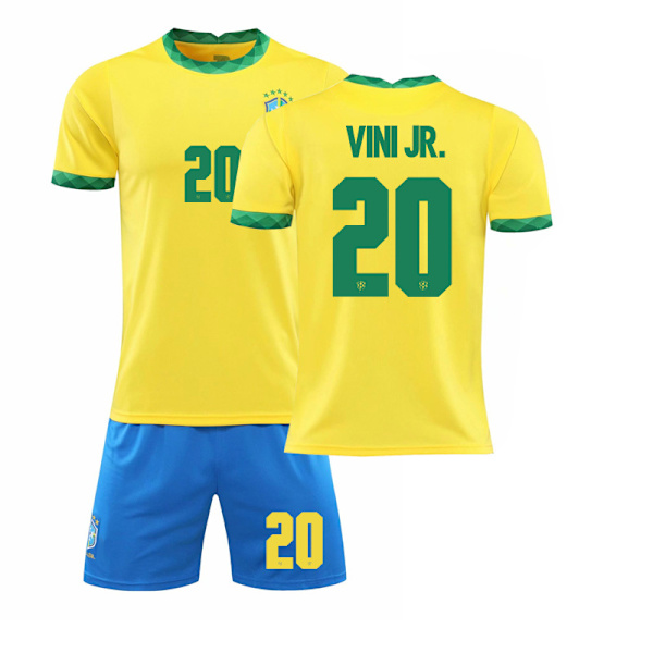 2021 Brasilien hjemme gul nr. 10 Neymar nr. 7 Paqueta nr. 20 Vinicius fodbolduniform sæt Brazil home number 20 M#