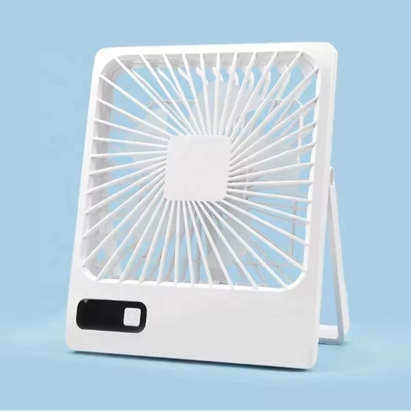 2024 NY mini-ventilator Bærbar USB Genopladelig Ventilator Digitalt Display Bordventilatorer White