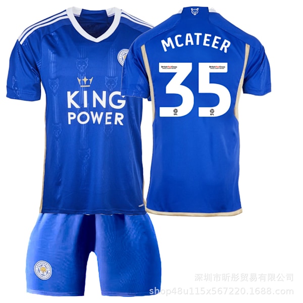 2023 Leicester City Hjemmetrøje Fodboldtrøje - McAteer S(165-170cm)