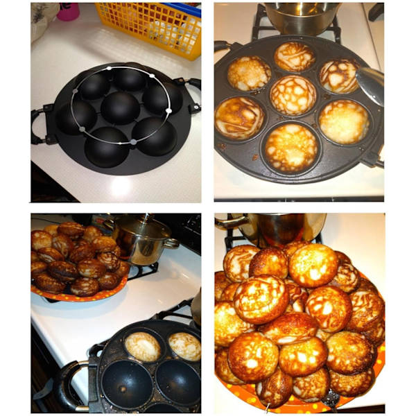 7 Kopper Støpejerns Bakeware, Stor Plass Støpejern Stekt Egg Pan, Premium Støpejern 7-Kopper Biscuit Pan, Stor Muffin Pan, Rundt Kjøkken Ikke-Klistre Baking