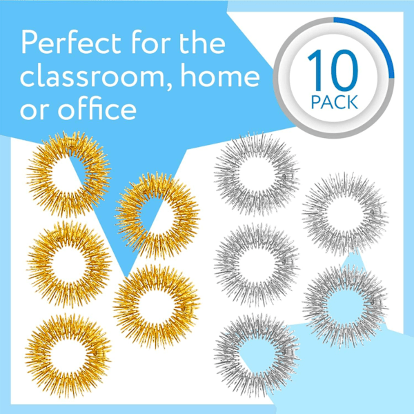 Piggete sensoriske fingerringer (10-pakning) - Fantastisk piggete fidget