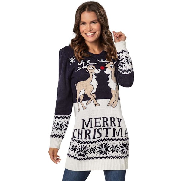 tectake Julgenser Merry Christmas for dame Blå Blue xl