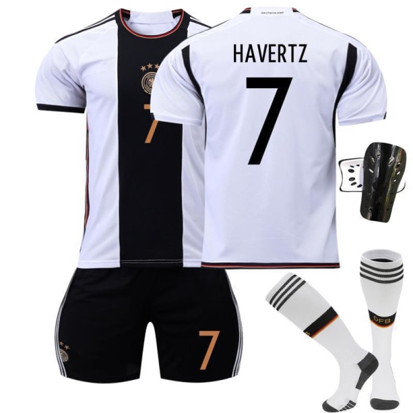 2022 VM-tröja Tyskland hemma 13:e, 19:e, 7:e, 8:e fotbollsdräkten set stort antal och bra pris Size 7 with socks + protective gear #2XL