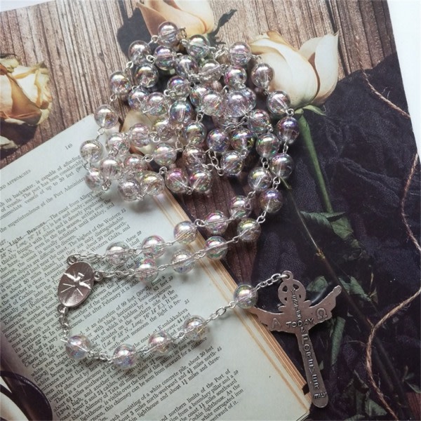 Katolska kors halsband Rosenkrans armband kristen gåva för kvinnor
