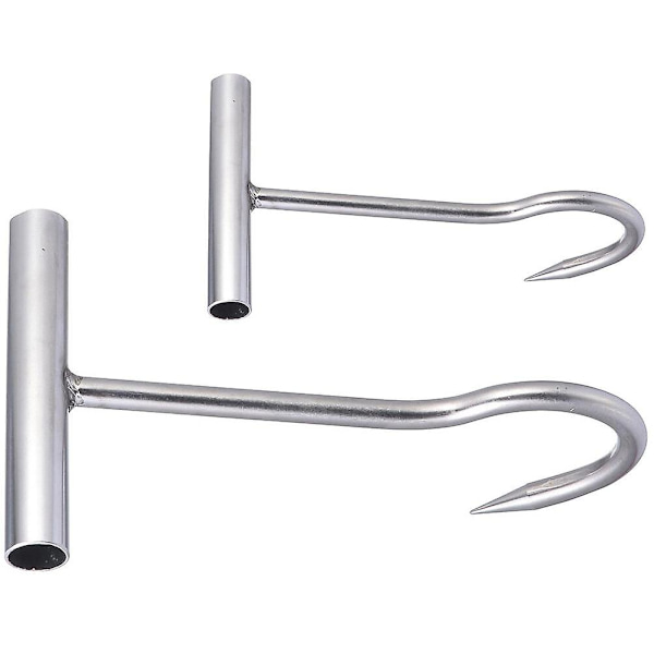 2 kpl Lihakoukut Ruostumaton Teräs T-Muotoiset Koukut Lihanjalostuskoukut Lihakauppiaille Hopea30X10cm Hopea Silver 30X10cm