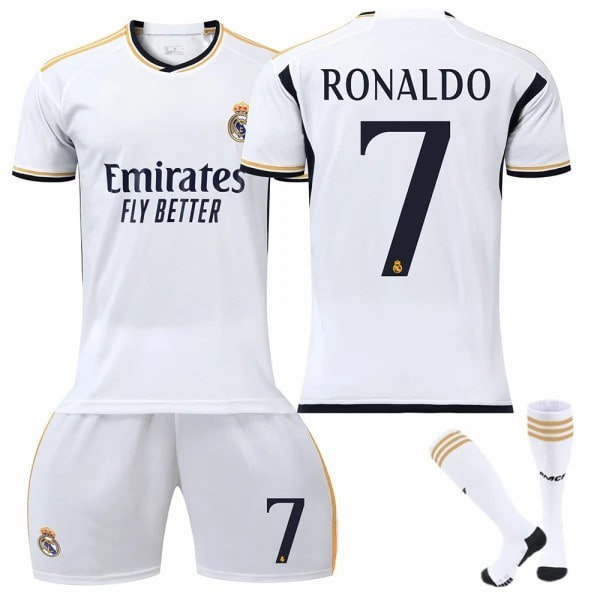 23-24 Ronaldo 7 Real Madrid Drakt Ny Sesong Siste Fotballdrakter For Voksne Barn VTY Kids 28(150-160cm)