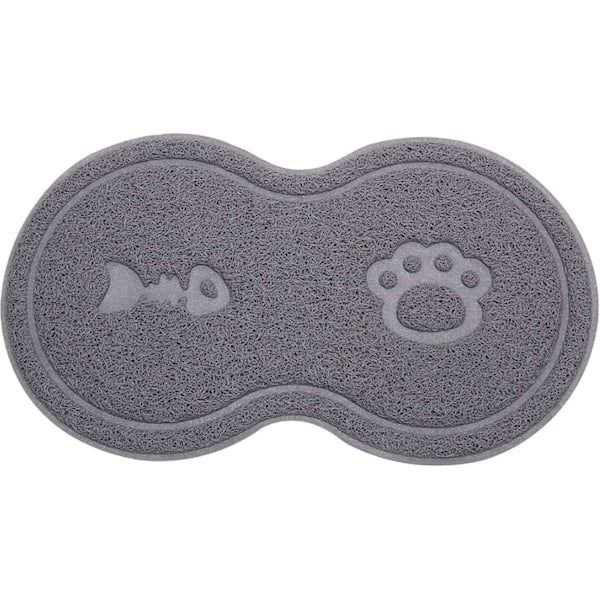 Cat Feeding Mat PVC Pet Feeding Mat Gray Waterproof Placemat Non-Slip Bowl Mat Food Bowl Durable Pet Feeding Tray Gray for Cats and Dogs