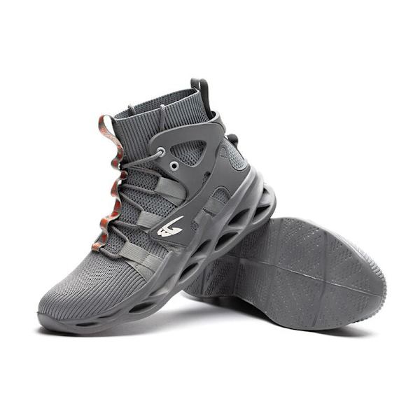 Säkerhetsskor Herr Dam Lättvikt Hög Topp Säkerhet Sneakers S3 Andningsbara Arbetsskor Ståltåhätta - Grå 41EU