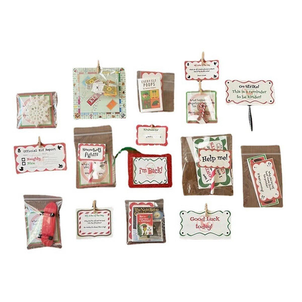 Elf Kit 30 Dage Jul, Sjove Elf-aktiviteter, Elf Rekvisitter, Elf På Hylden Kit, Nedtælling Sjov Ch