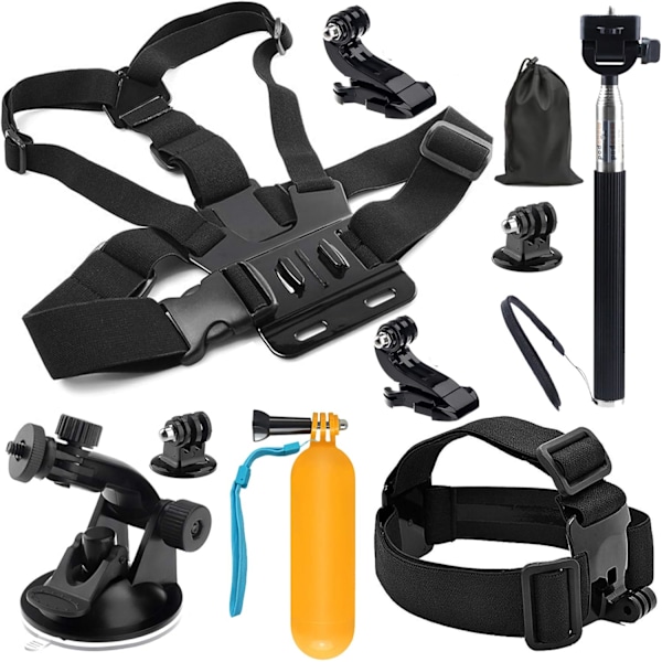 10-i-1 GoPro Tilbehørssett, Action Kameratilbehør for GoPro Hero 12 11 10 9 8 7 6 5 4 3+ 3 Hero Session 5 Black AKASO EK7000 Ape