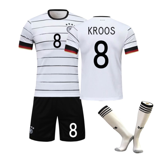 2021 Tysk landshold nr. 13 Muller fodboldtrøje sæt til mænd og kvinder, voksne og børn, konkurrenceuniform, træningspersonlig trøje 2021 German Socks No. 8 26