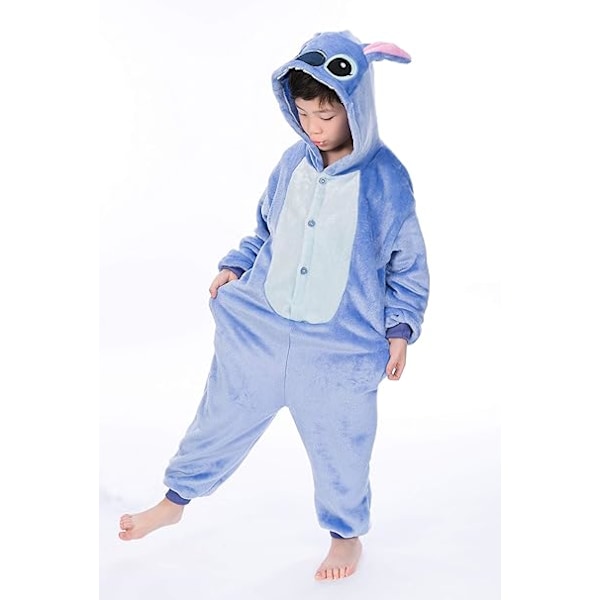 Unisex Børne Hooded Dyre Onesie Supersoft Flannel Kostume