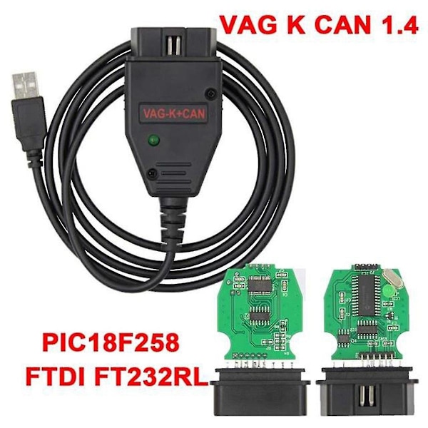 K+ Can Commander 1.4 Chip Obd2 Scanner USB-kabel diagnoseutstyr for K-line Commander