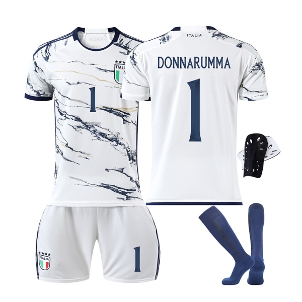 23-24 kauden Euroopan Cup Italian vierasjalkapalloasu 6 Verratti 1 Donnarumma 18 Barella paita No. 1 away team XS