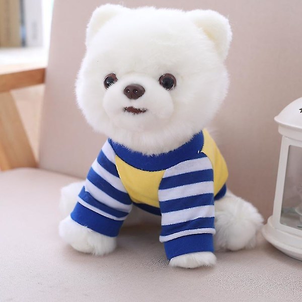 25cm søte simulerte Pomeranian plysjleker utstoppede myke naturtro hunder dyre dukker for barn jenter nydelige julegaver