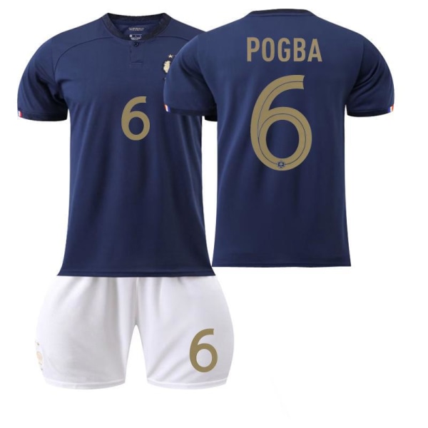 2022 Frankrig VM nr. 10 Mbappe 19 Benzema 11 Dembele 9 Giroud Trøje Børns Fodboldtrøje Size 6 with socks #18