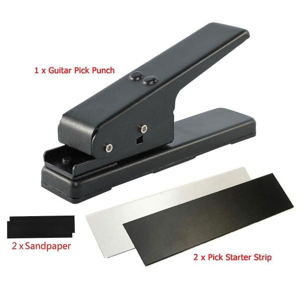 Gitarrplektrum Stans Set med 2 Plektrumremsor 2 Sandpapper Lättanvänd DIY Plektrumtillverkare Underbart Presentval för Gitarrister Födelsedagar Familj Vänner