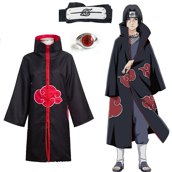 Uchiha Itachi -viitta Anime Cosplay Unisex-asu ninja NARUTO M