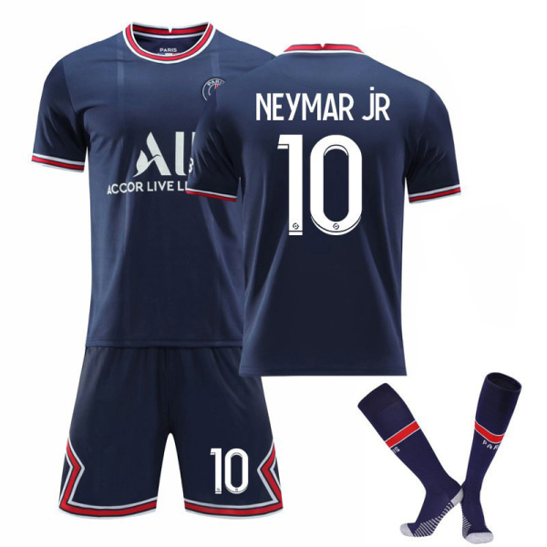 21-22 Paris hemma nr 30 Messi nr 7 Mbappe nr 10 Neymar fotbollströja sportkläder Paris home number 10 with socks XS#
