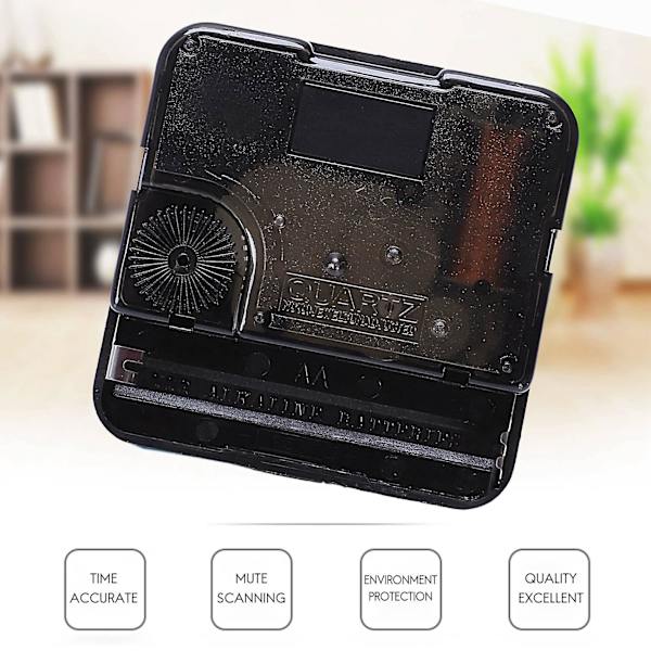Urmekanisme DIY Kit Urdele Mekanisme Vægur Kvarts Time Minut Viser Kvarts Urværk Hjem Decor[C] black