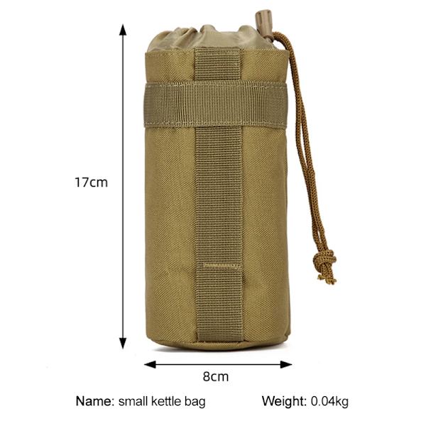 Taktisk Molle Vattenflaska Väska Militär Utomhus Camping Vandring Dragsko Vattenflaska Hållare Multifunktionell Flaska Väska Khaki with strap